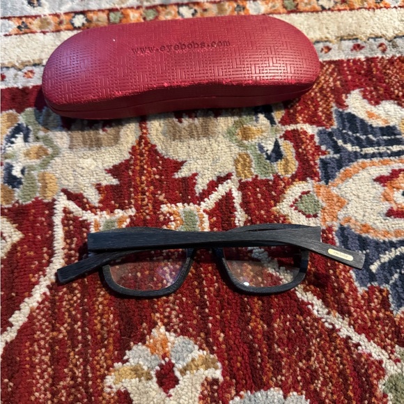 Eyebobs Eyeglasses Readers +2.00 Black Wood Frames Unisex - Picture 4 of 7